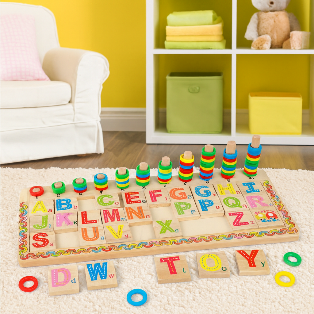 Wooden Alphabet Blocks Logarithm Busy Board