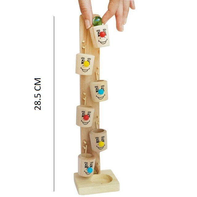 Wooden Funny Rolling Ball Barrel Bucket Tower Activity Toy