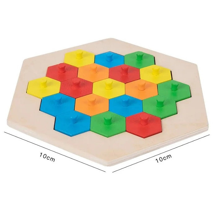 Wooden Honeycomb Shape Puzzles 2 Players Challenge Game