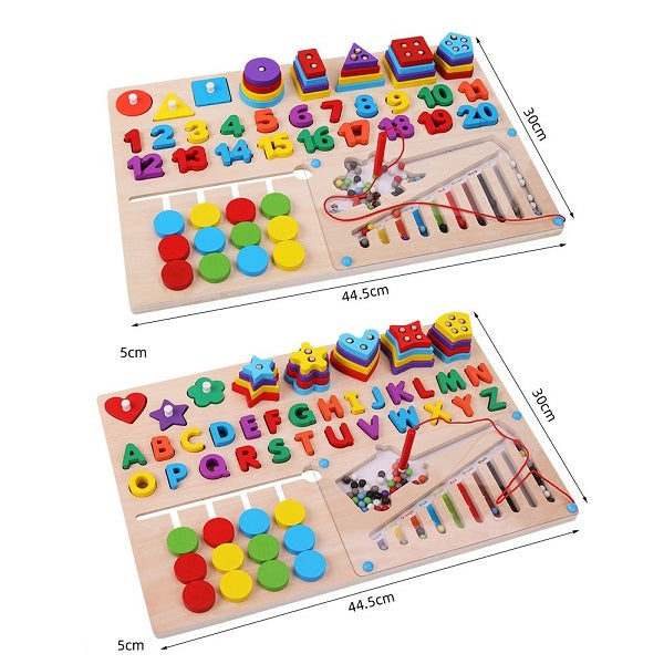 Wooden 6 in 1 logarithmic Activity Jumbo Busy Board