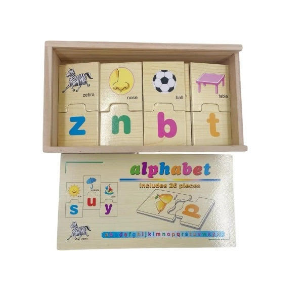 Wooden English Alphabets 2 Pcs Matching Puzzles Set