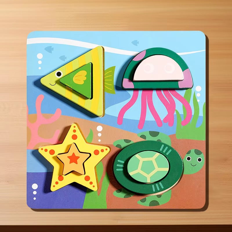 Wooden 3D Montessori Inshape Activity Sorting Board