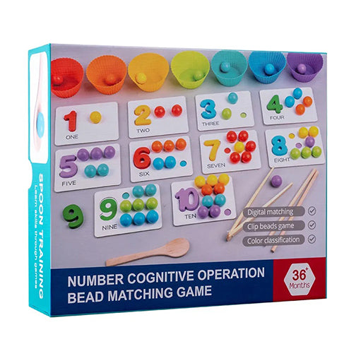 Wooden Interactive Numbers & Beads Matching Game