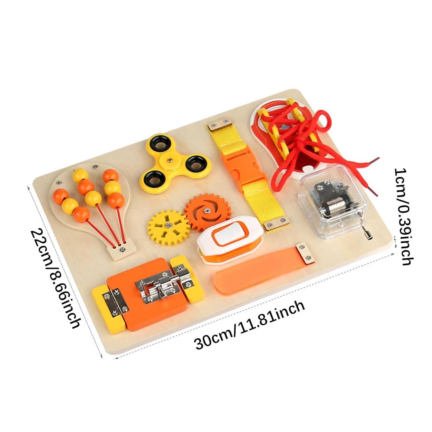 Wooden 9 Function Sensory Activity Busy Board
