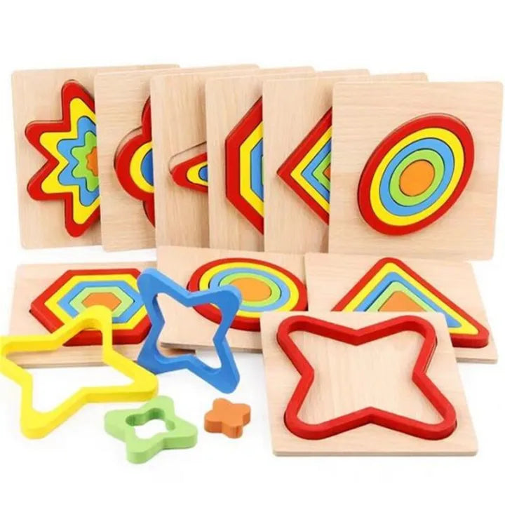 Children's Jigsaw Puzzle Wooden Toys Baby Montessori Learning Match Toys