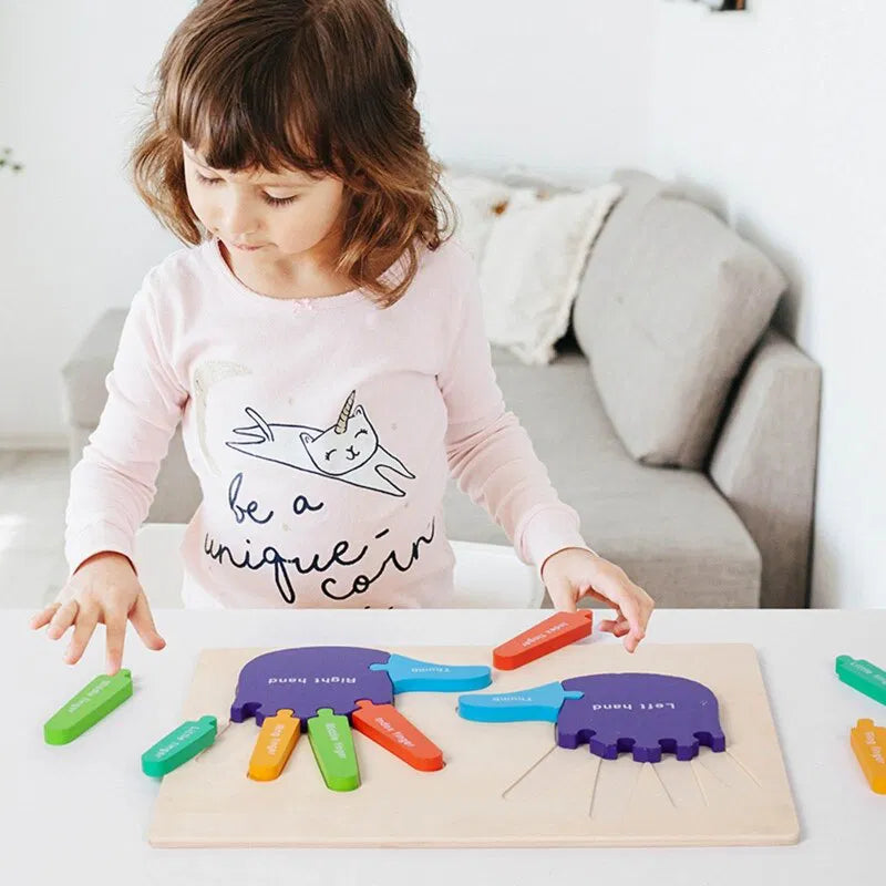 Wooden Montessori 3D Hand Cognitive Puzzle