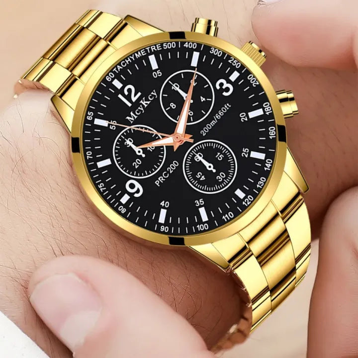 Pack of 2 Fashion Mens Stainless Steel Random Dial Watches