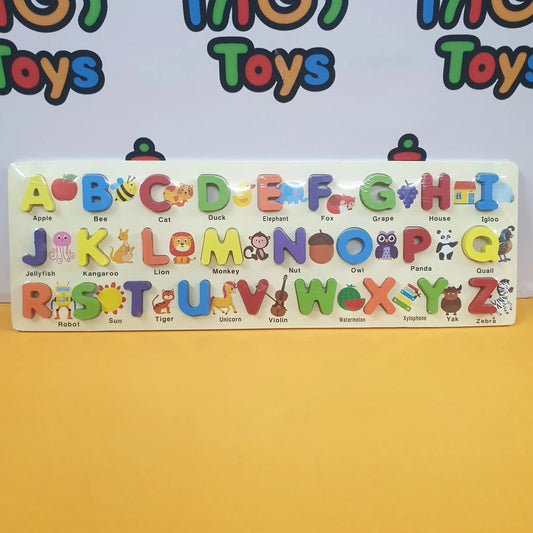 Wooden Rectangle 3d Multicolor Capital Alphabets Sorting Board