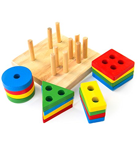 Wooden Multicolor Geometric Shapes Sorters