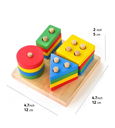 Wooden Multicolor Geometric Shapes Sorters