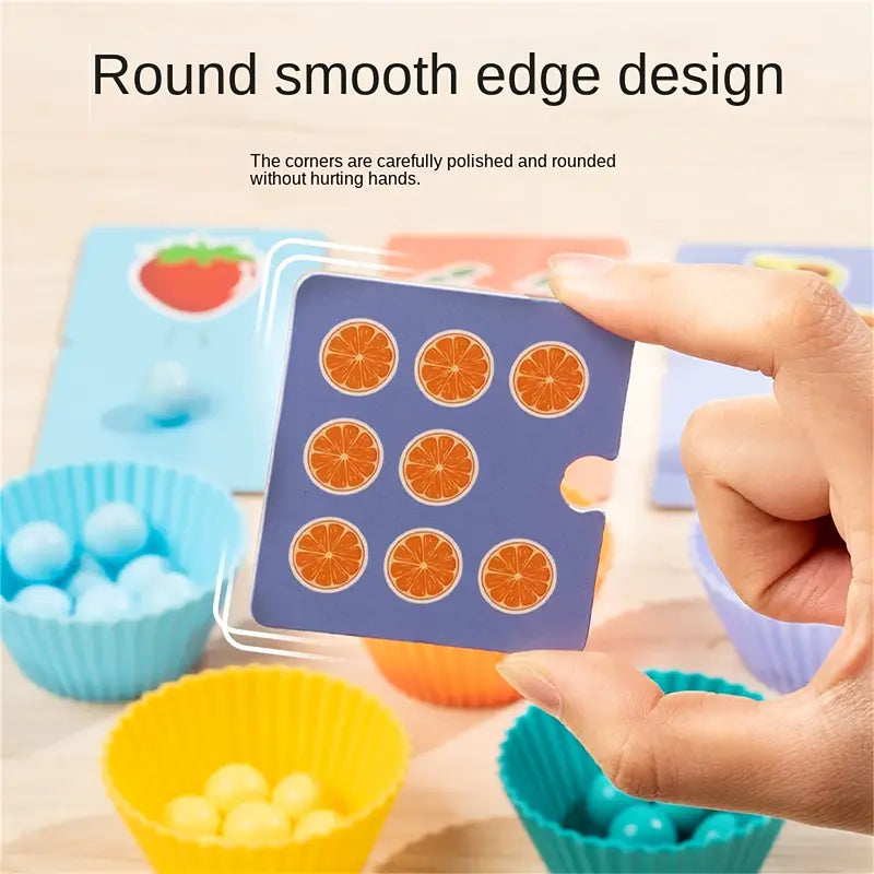 Wooden Montessori Color Beads & Puzzle Matching Game