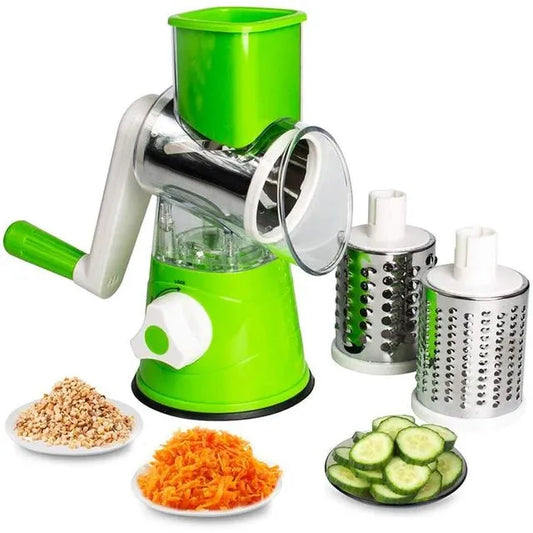 Manual Tabletop Drum Cheese Grater, 3 in 1