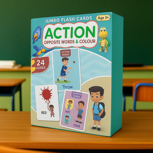 Actions, Opposite Words & Colors Big 24 Flash Cards Set