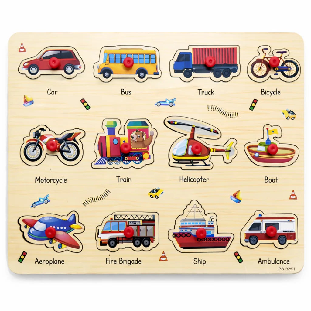 Wooden Montessori Interactive Peg Puzzle Sorting Boards