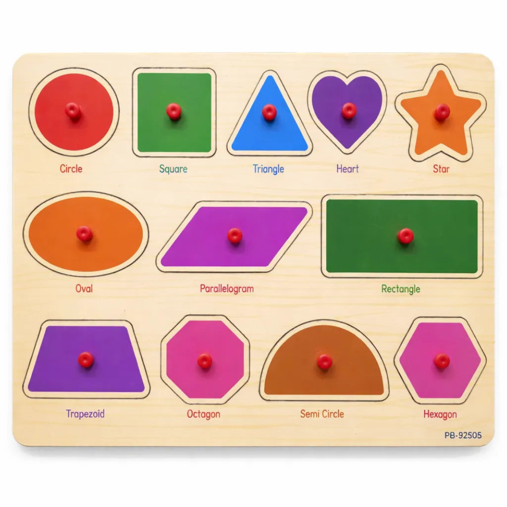 Wooden Montessori Interactive Peg Puzzle Sorting Boards