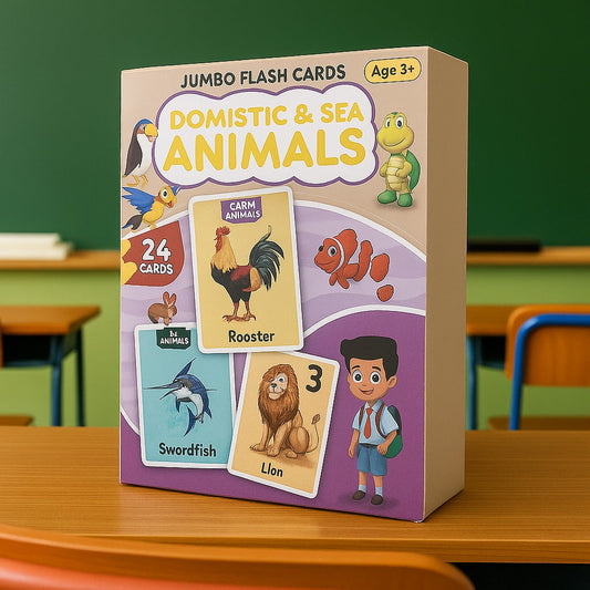 Animals, Farm, Wild & Sea Big 24 Flash Cards Set