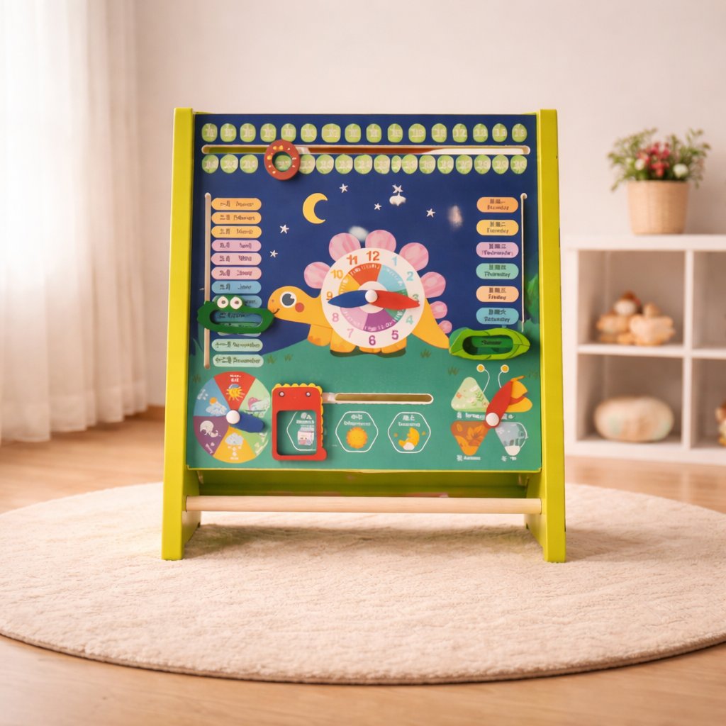 Wooden Multifunctional Calendar With Abacus & White Board