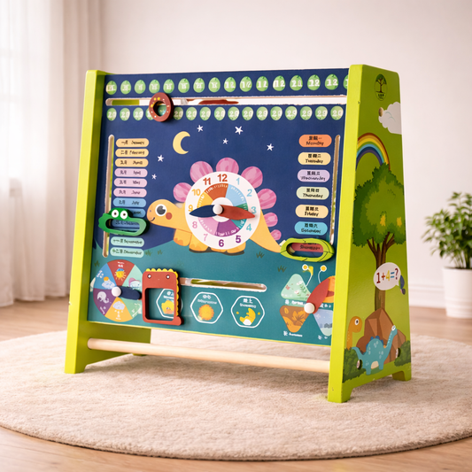 Wooden Multifunctional Calendar With Abacus & White Board