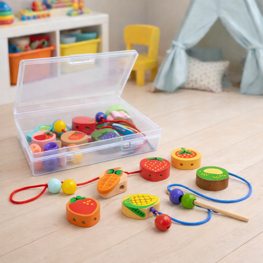 Wooden Fruits & vegetables Lacing Set