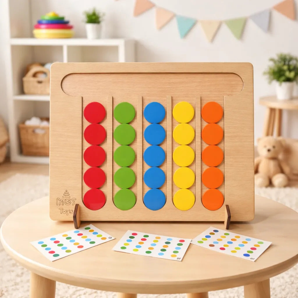 Wooden Mind Sharpening Color Sorting & Lacing Activity Set