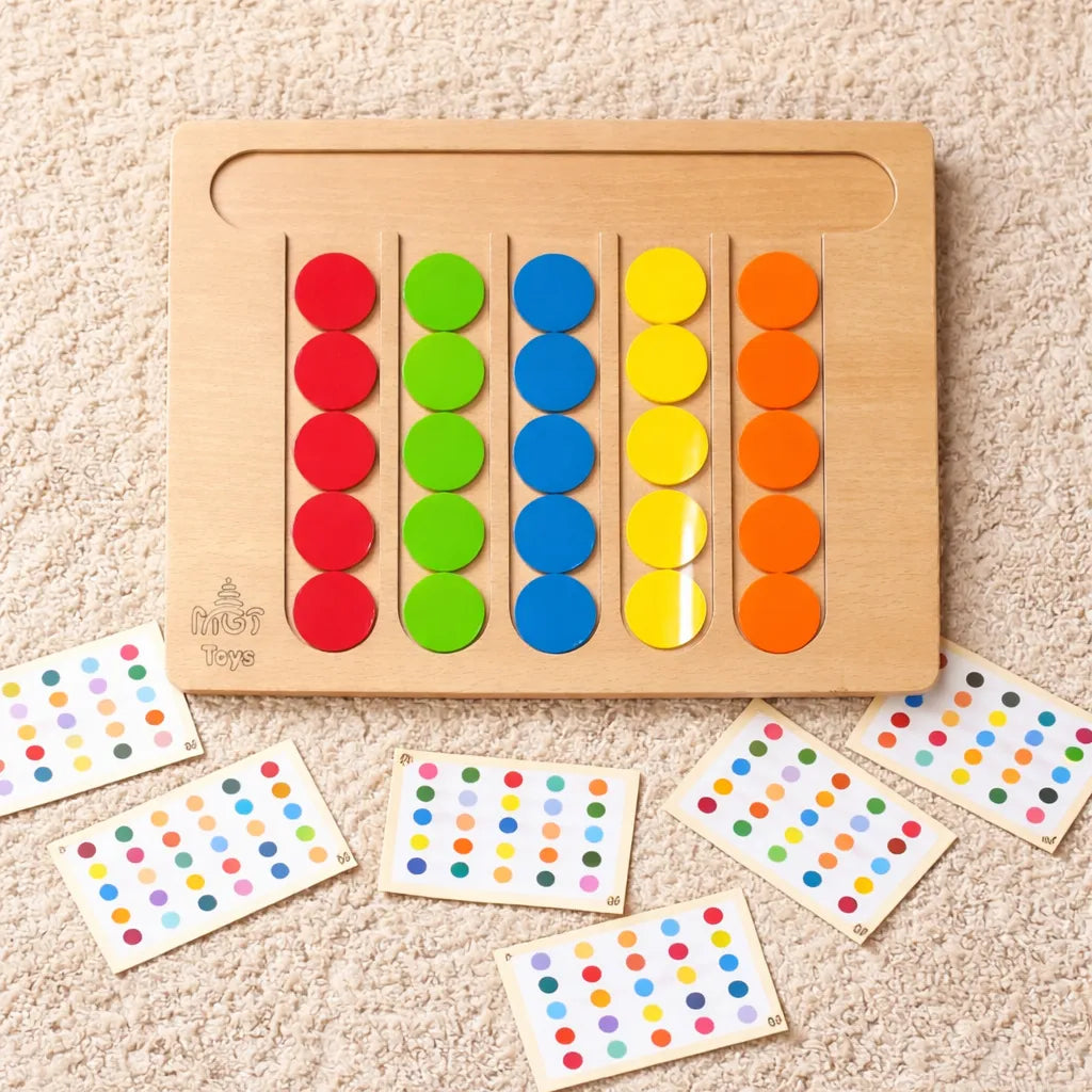 Wooden Mind Sharpening Color Sorting & Lacing Activity Set
