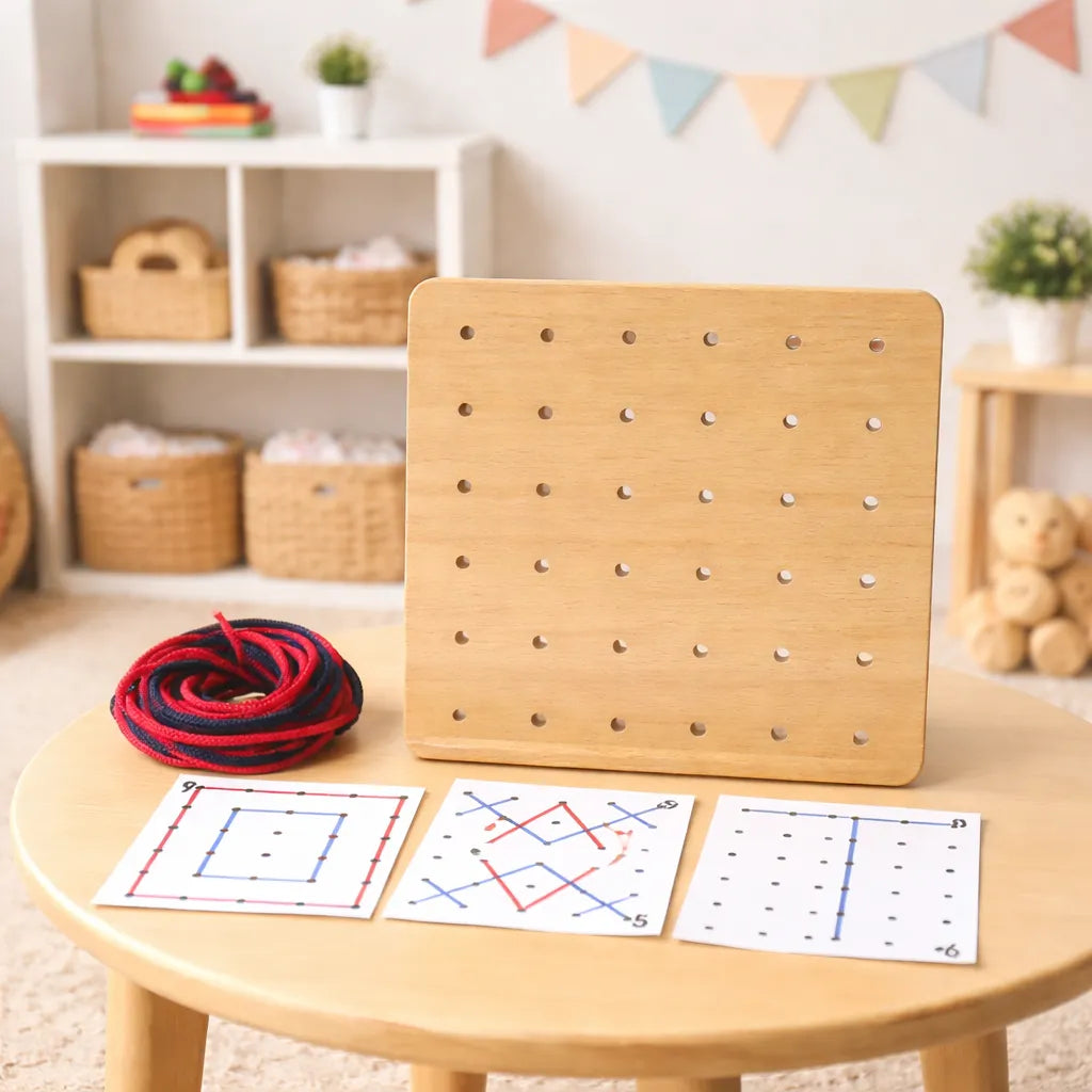 Wooden Mind Sharpening Color Sorting & Lacing Activity Set