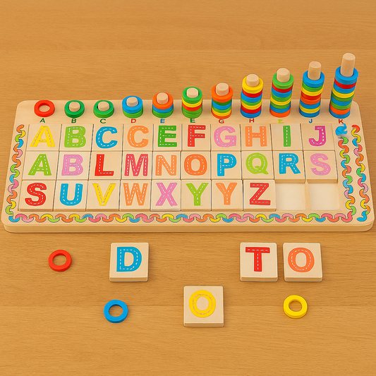 Wooden Alphabet Blocks Logarithm Busy Board