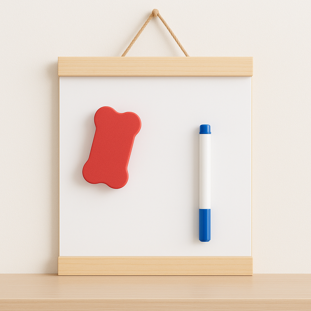 Wooden Frame Whiteboard with Marker & Eraser