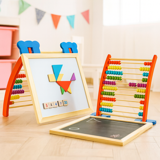 Wooden Multi-Function Educational Activity Board for Kids