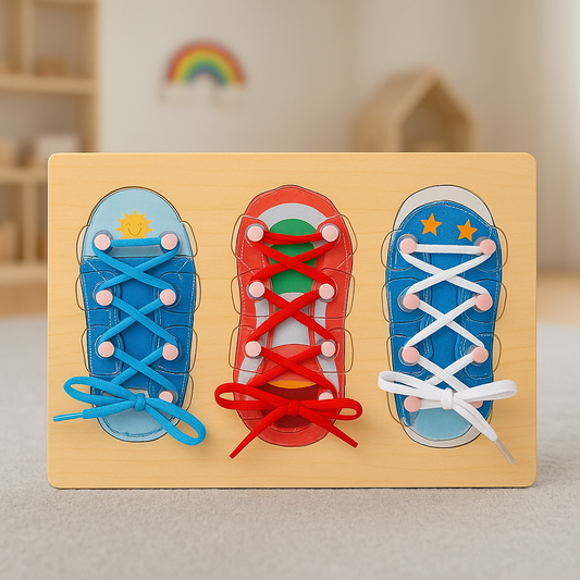 Wooden Shoe Lacing Board For Shoelace Practice