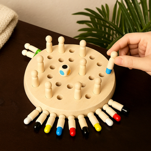 Wooden Memory Chess Stick With Dies Plate