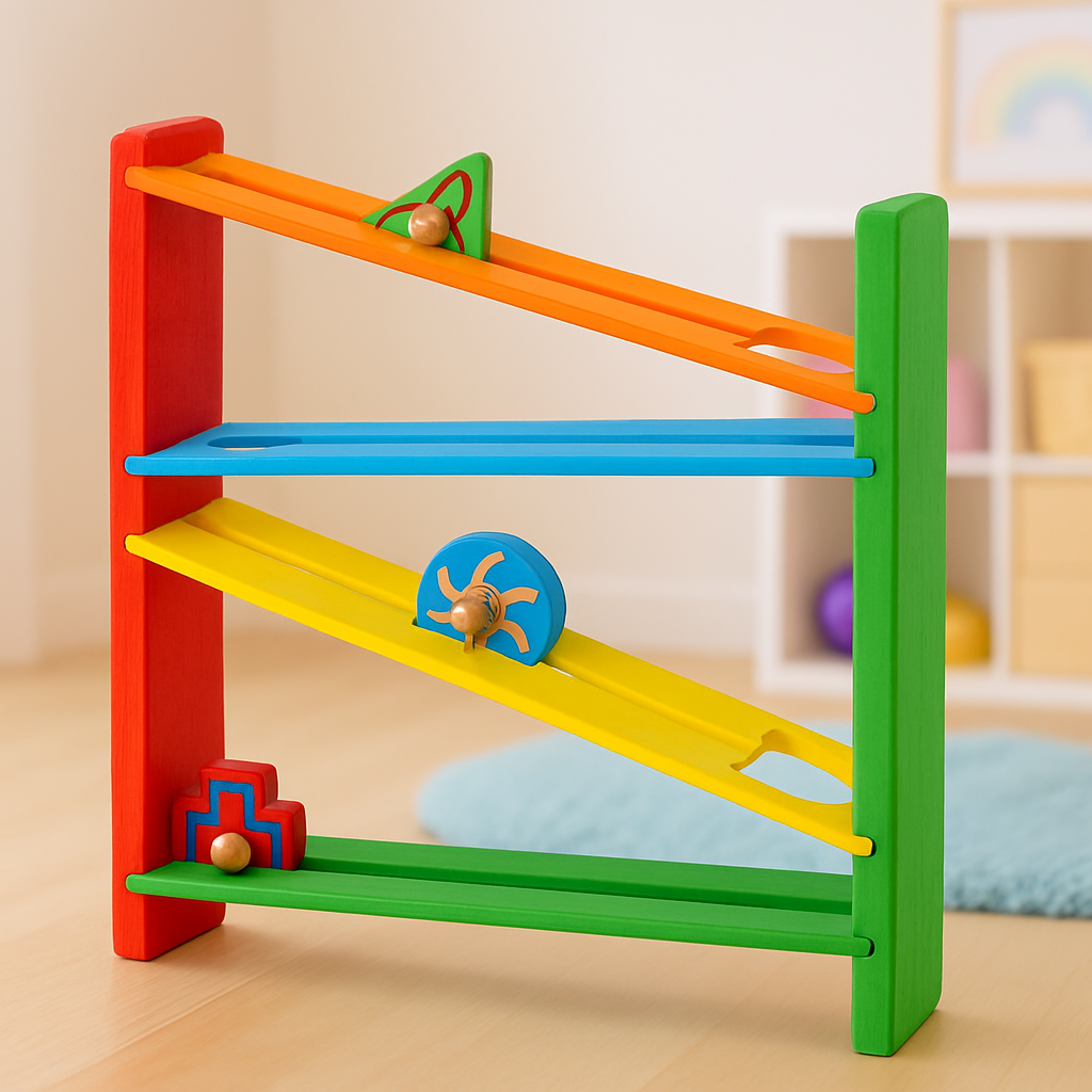 Wooden Montessori Gyroscope Activity Roller Track