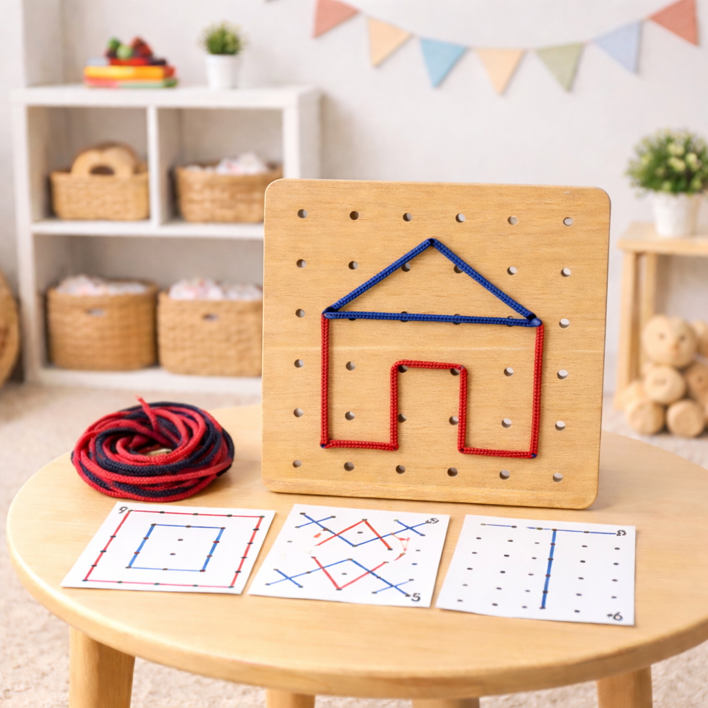 Wooden Montessori Interactive Lacing Activity