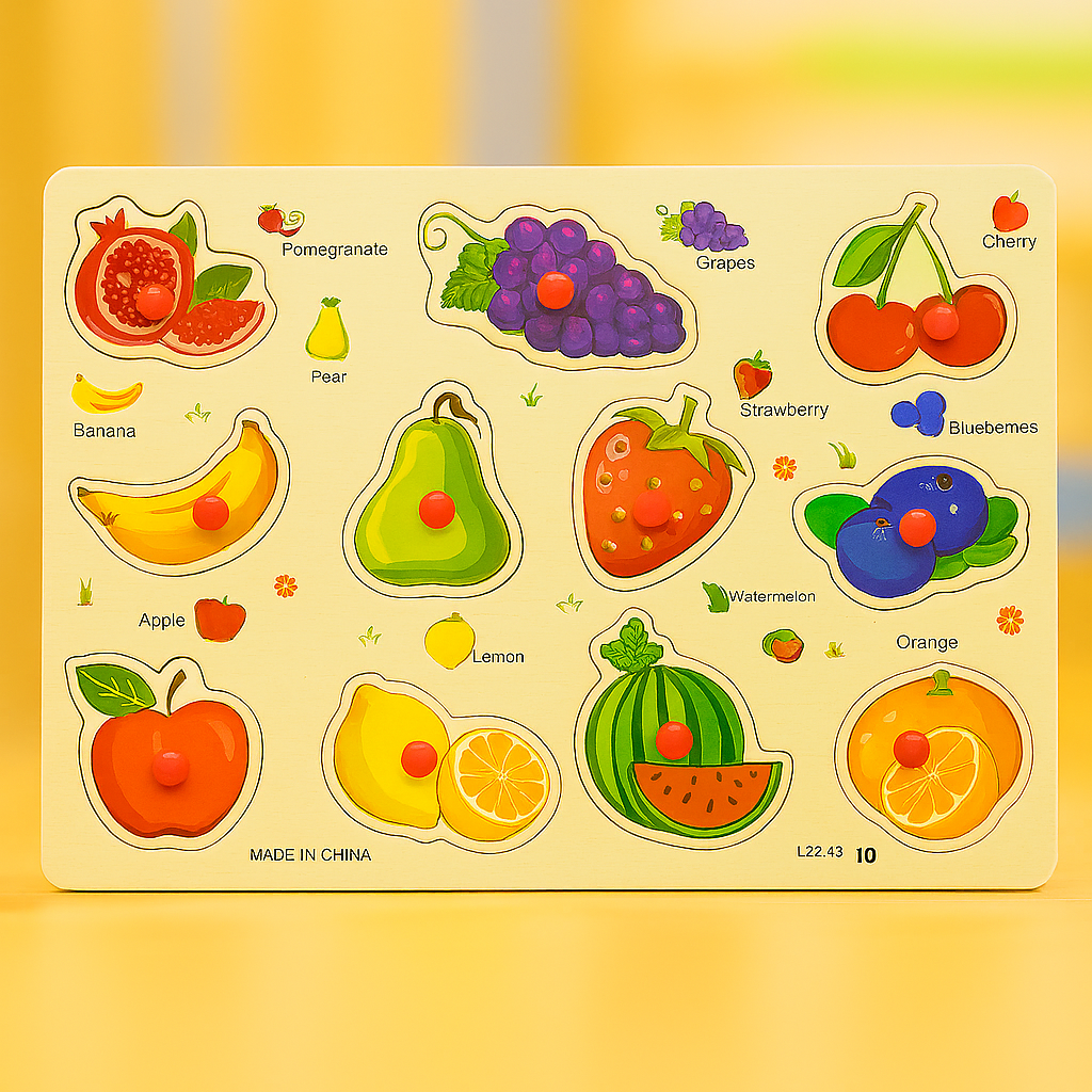 Wooden Peg Puzzle Pin Sorting Boards