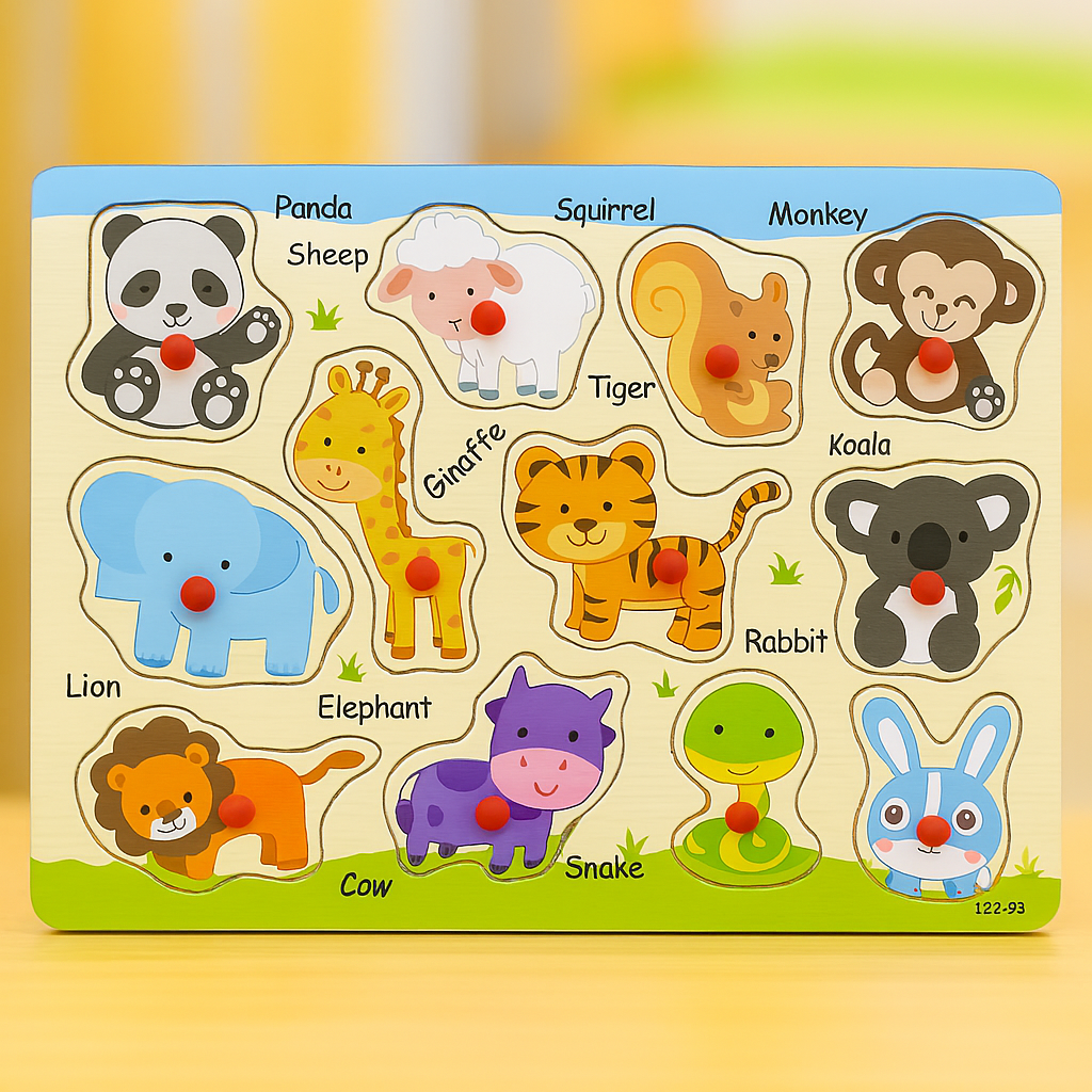 Wooden Peg Puzzle Pin Sorting Boards