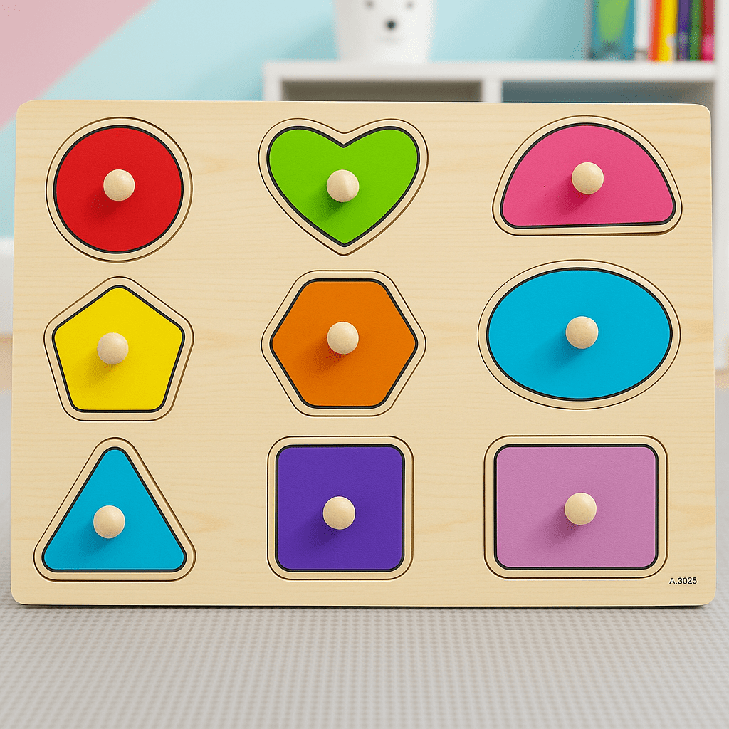 Wooden Sorting Peg Puzzle Knob Boards