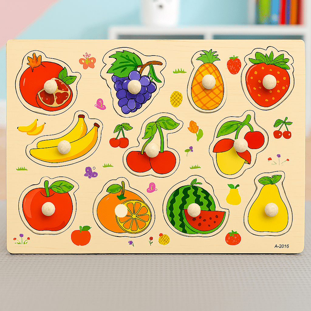 Wooden Sorting Peg Puzzle Knob Boards