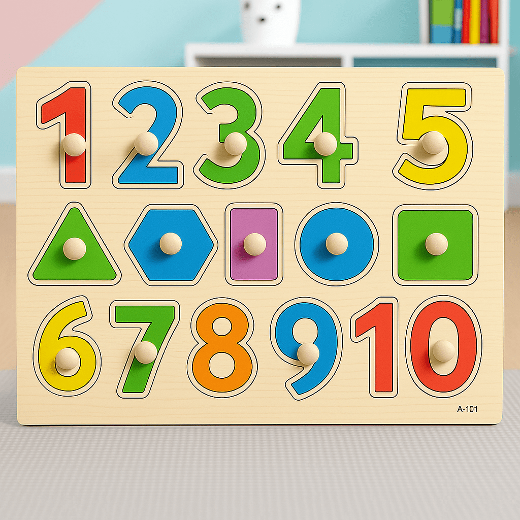 Wooden Sorting Peg Puzzle Knob Boards