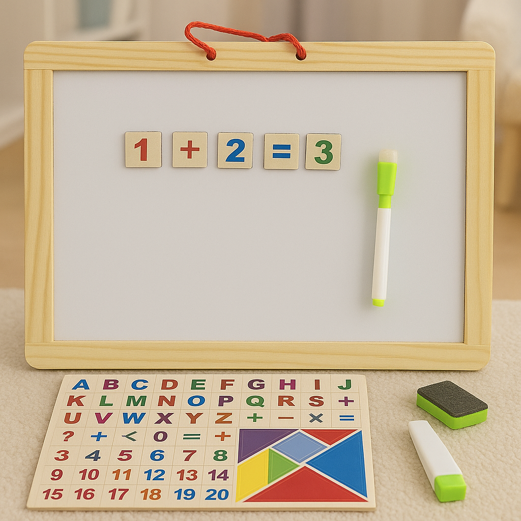 Wooden 3 in 1 Magnetic Black & White Drawing/Writing Board