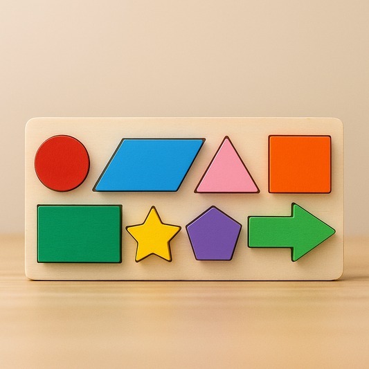 Wooden 3D geometric Shapes Sorting Board