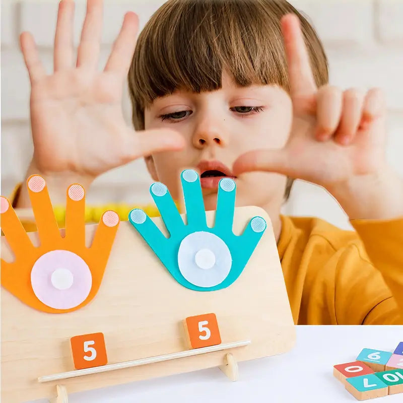 Wooden Montessori Fingers Numbers Counting & Maths Learning Toy