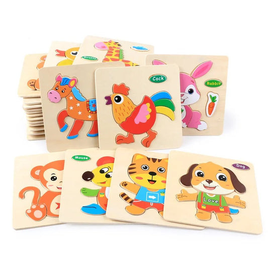 Wooden Montessori Jigsaw Puzzle Board