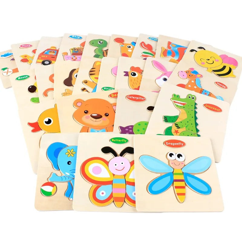 Wooden Montessori Jigsaw Puzzle Board