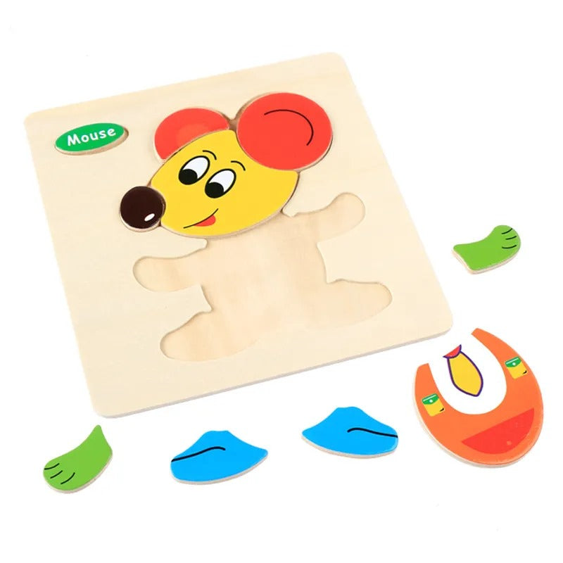 Wooden Montessori Jigsaw Puzzle Board