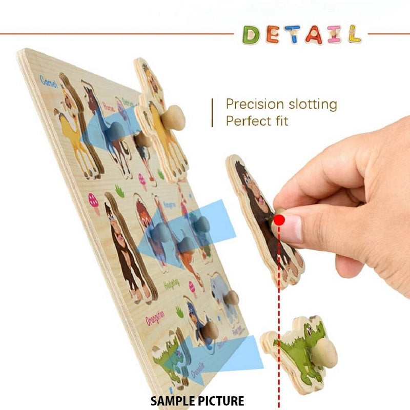 Wooden Capital Alphabets Peg Puzzle Pin Board