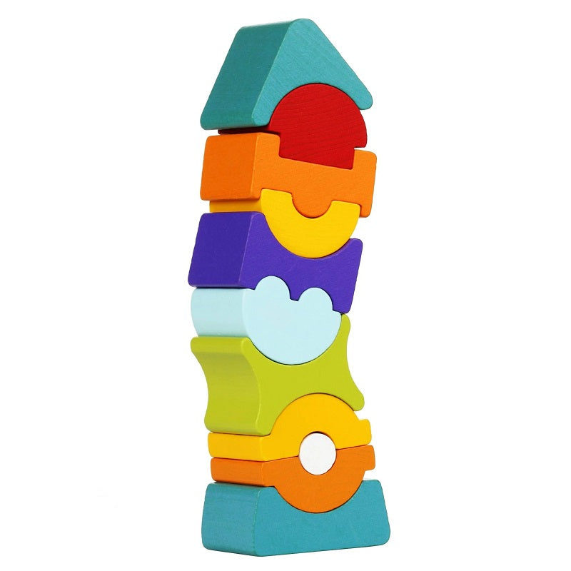 Wooden Pyramid Stacking & Balancing Building Blocks