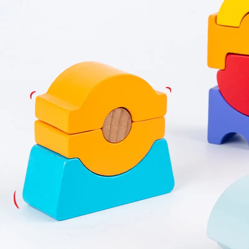 Wooden Pyramid Stacking & Balancing Building Blocks