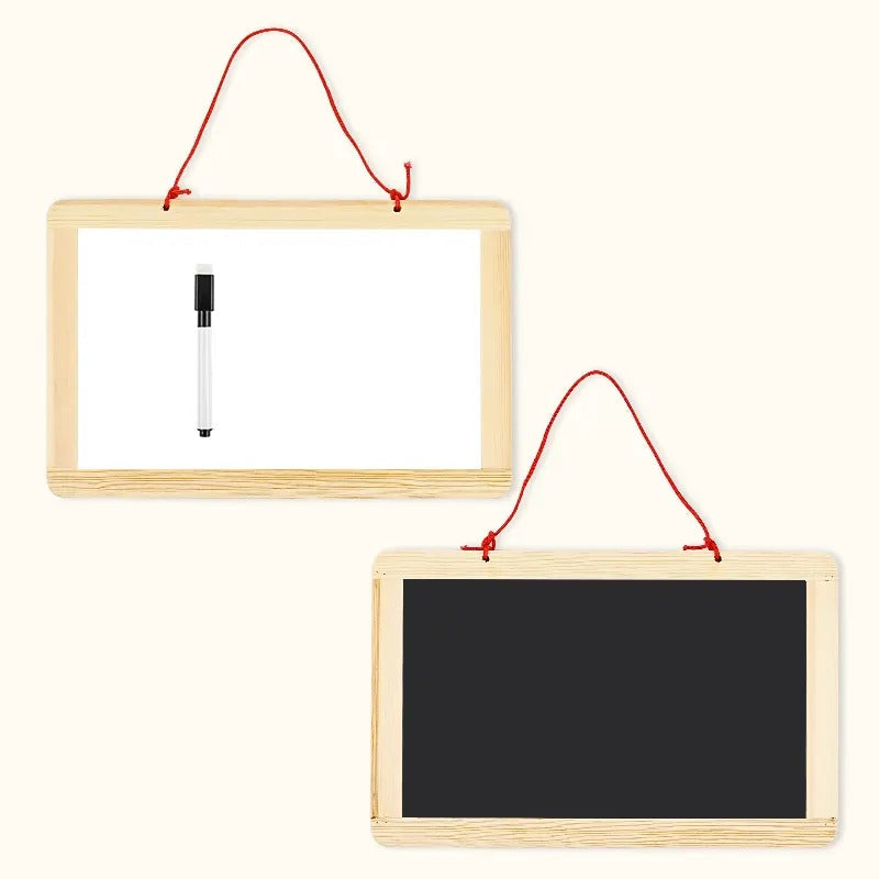 Wooden Magnetic Double Sided White & Black Writing & Drawing Board