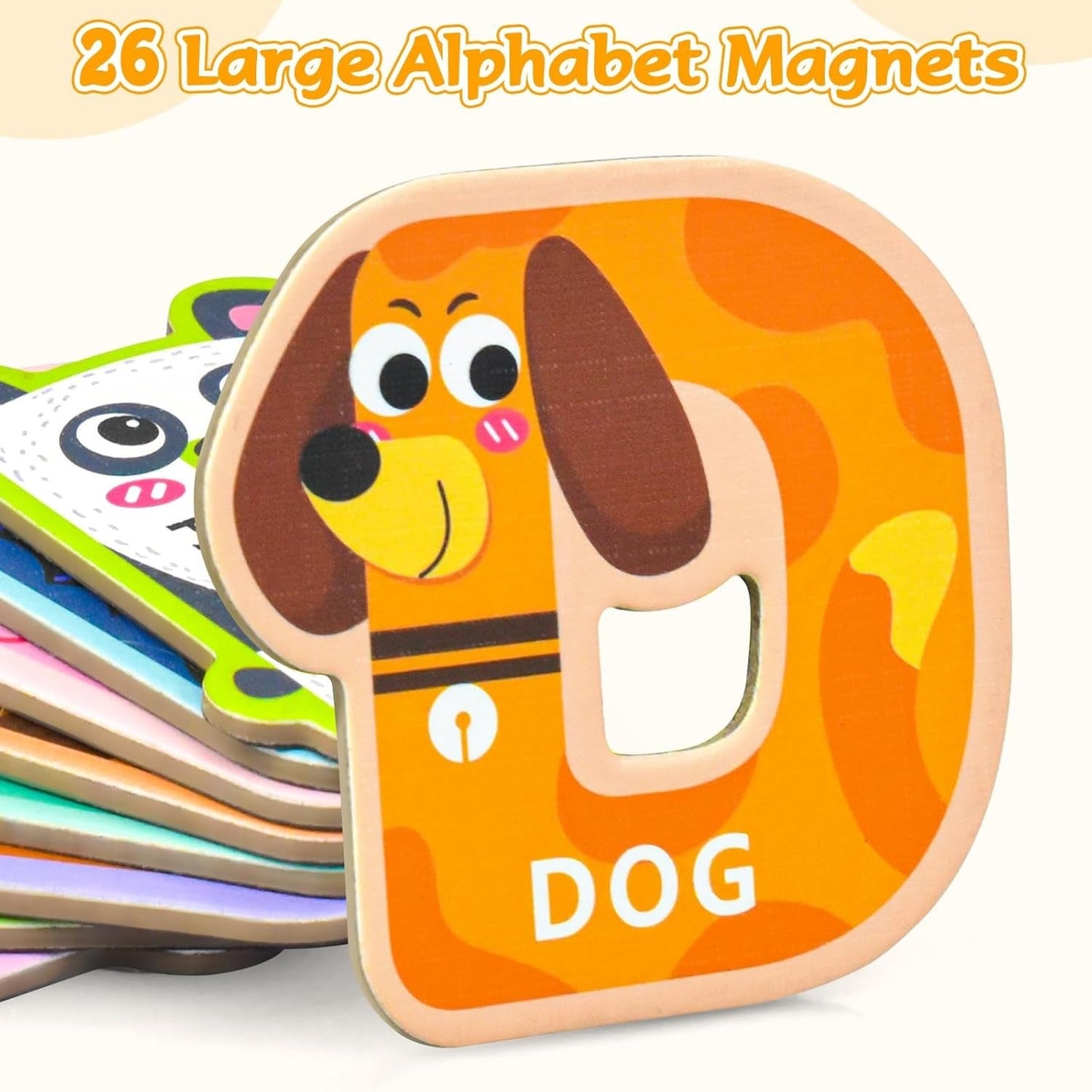 Wooden Magnetic Animal Theme Capital Alphabets Set