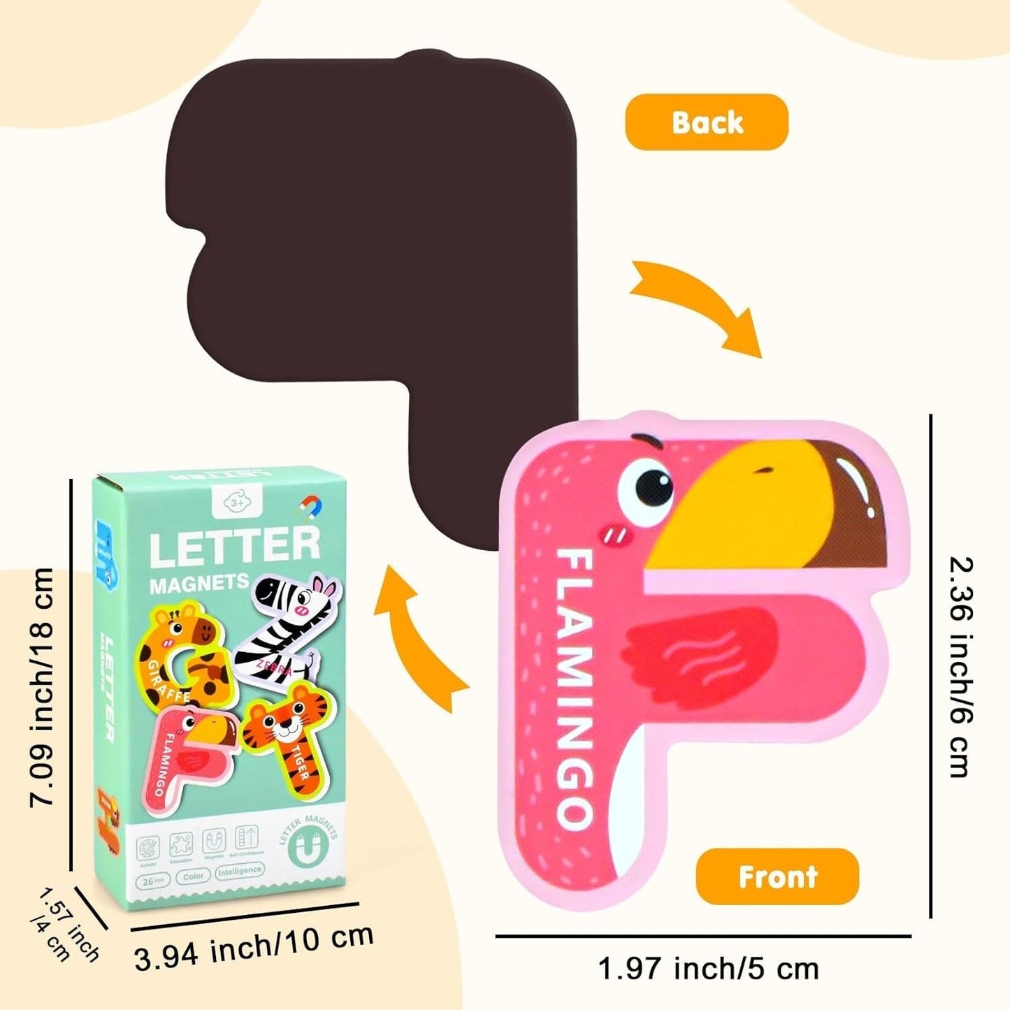 Wooden Magnetic Animal Theme Capital Alphabets Set